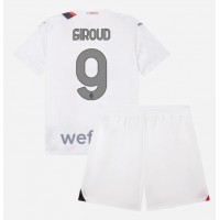 Fotballdrakt Barn AC Milan Olivier Giroud #9 Bortedraktsett 2023-24 Kortermet (+ Korte bukser)